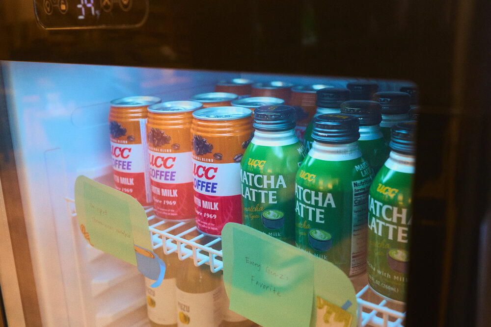 Close view of manga shelves and covers